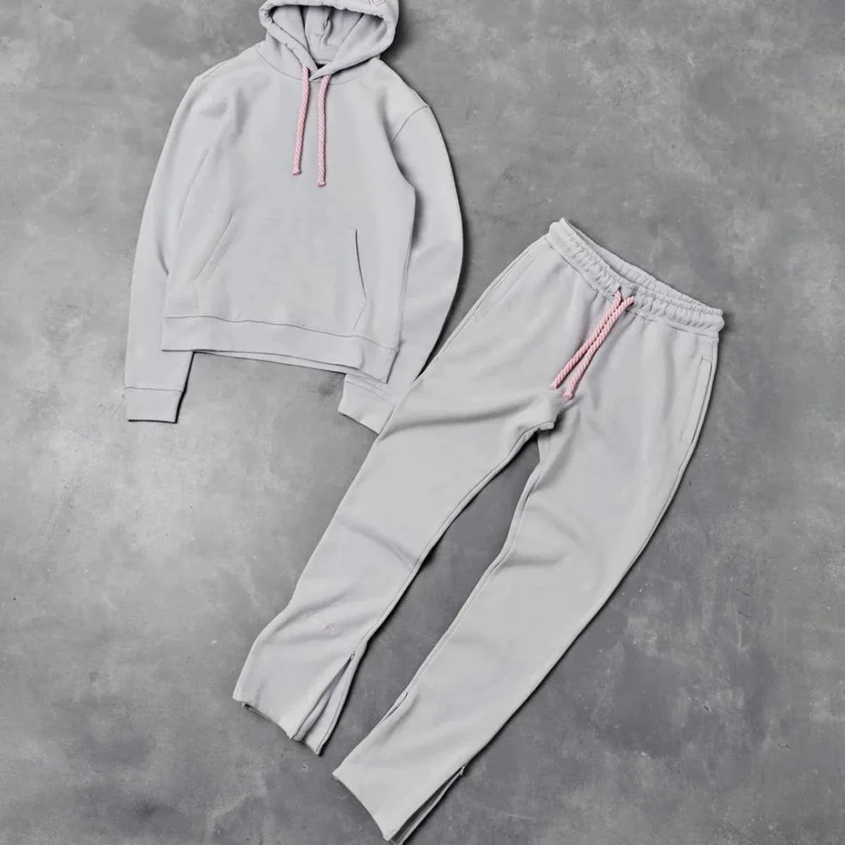 Pink online grey tracksuit