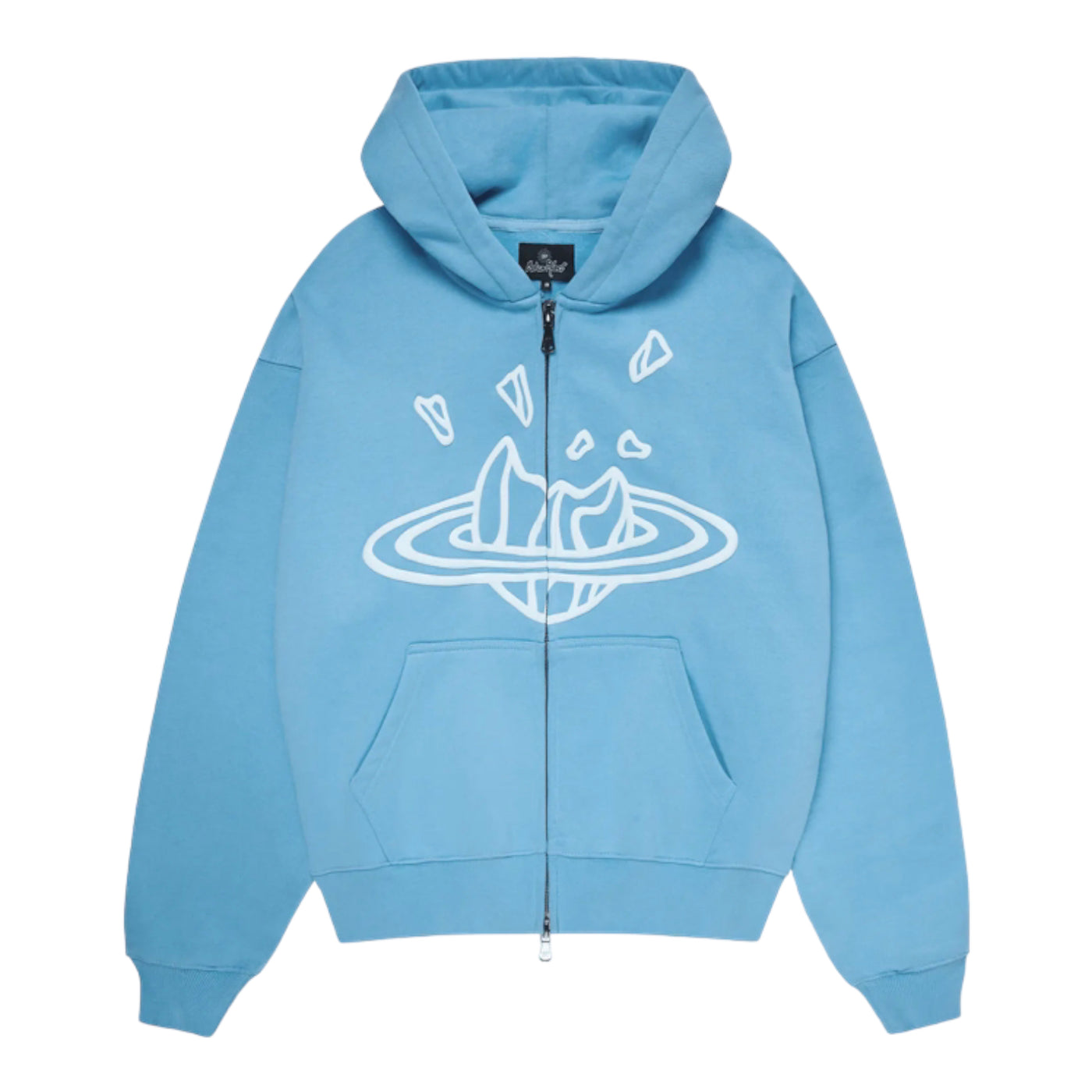 BROKEN PLANET MARKET ZIP UP HOODIE LIGHT BLUE