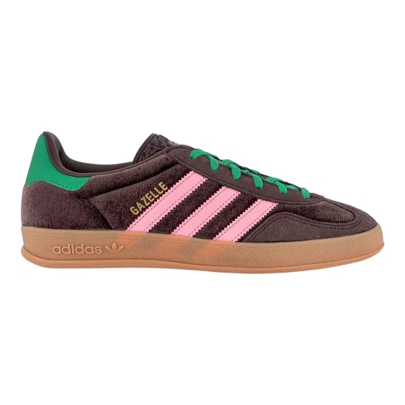 Adidas Gazelle Indoor Dark Brown Glow Pink Court Green